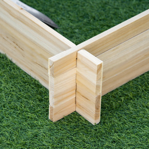 Arriate de Madera de Jardín Cuadrado Suelo de Huerto Urbano Jardinera Macetero para Cultivos Plantas Flores Hierbas Terraza 100x100x16 cm Natural