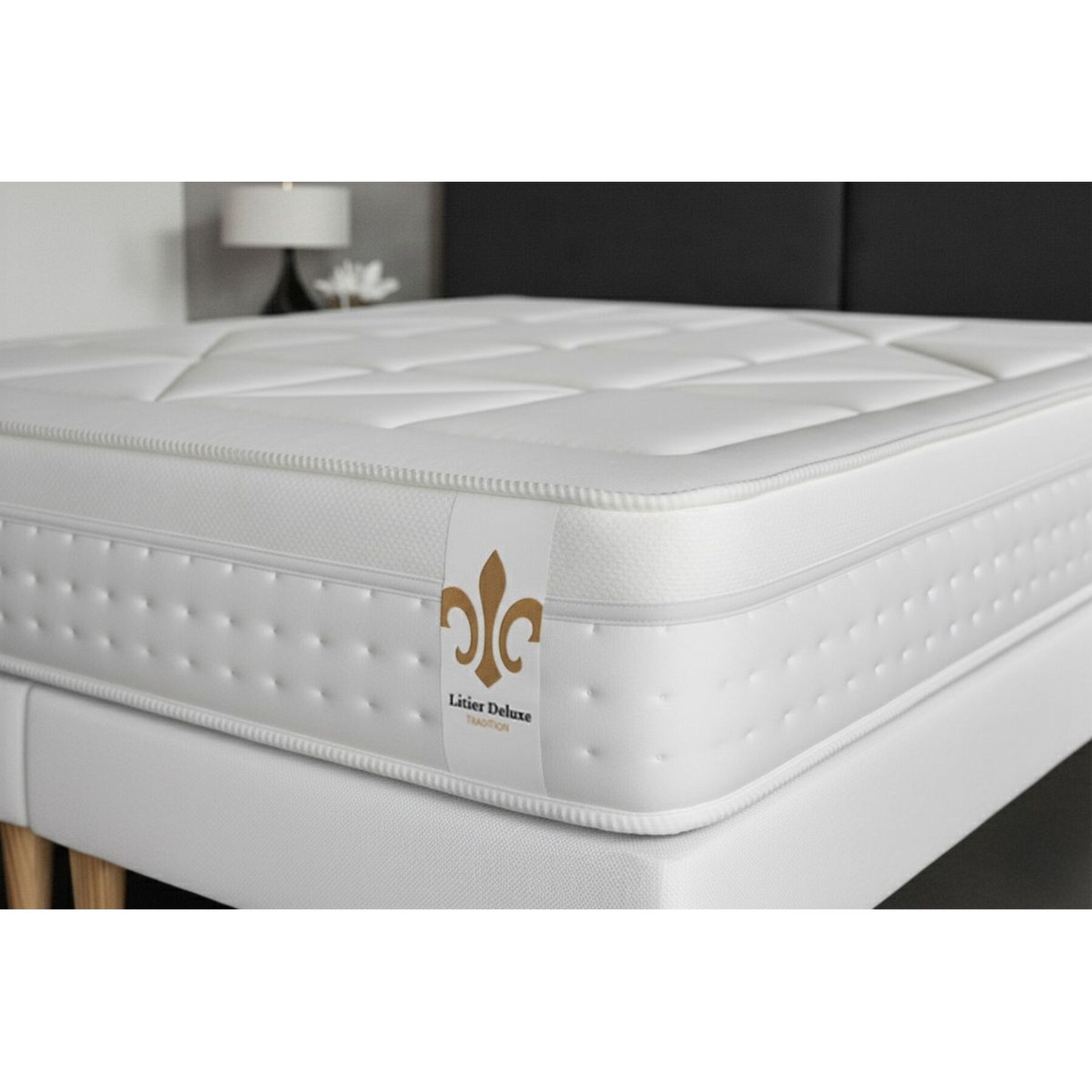 Ensemble Matelas Vingt-Huit - 28cm - Ressorts ensachés et mémoire de forme - Soutien sur mesure - Sommier kit Gris