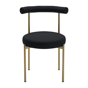 Lot de 2 chaises de table velours noir