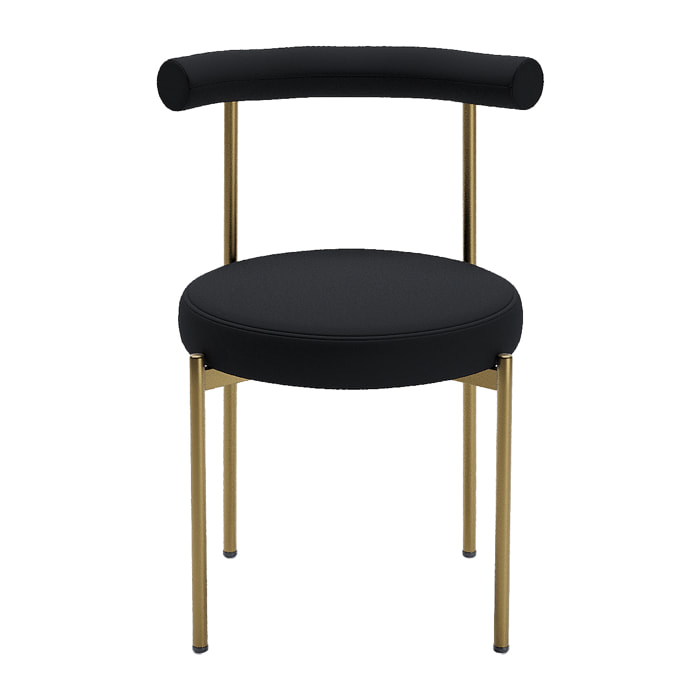 Lot de 2 chaises de table velours noir