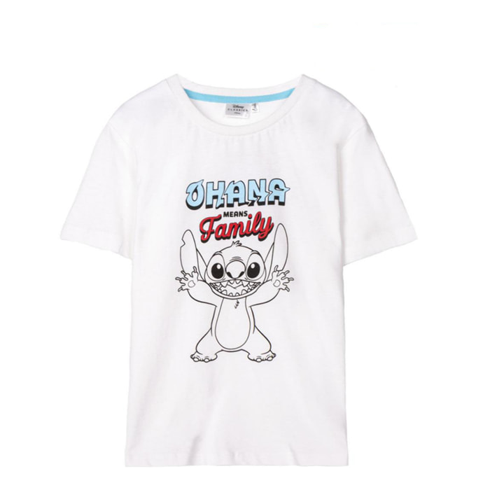 Camiseta Corta Stitch - Color Blanco