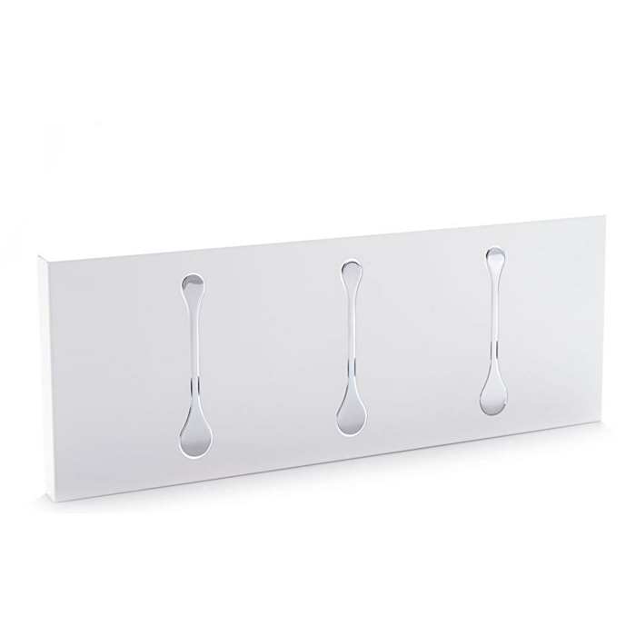 Porte-manteau mural Tomasucci BIN 3 WHITE, métal blanc mat, 48 × 3 × 18 cm