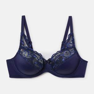 Sujetador con aros de microfibra y bordados