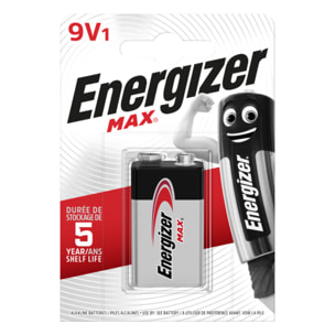 Energizer - Blister de 1 Pile - ENR Max 522 - 9V - Pile Alcaline