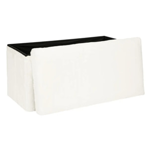 Pouf pliant "Ezzio" - bois - blanc