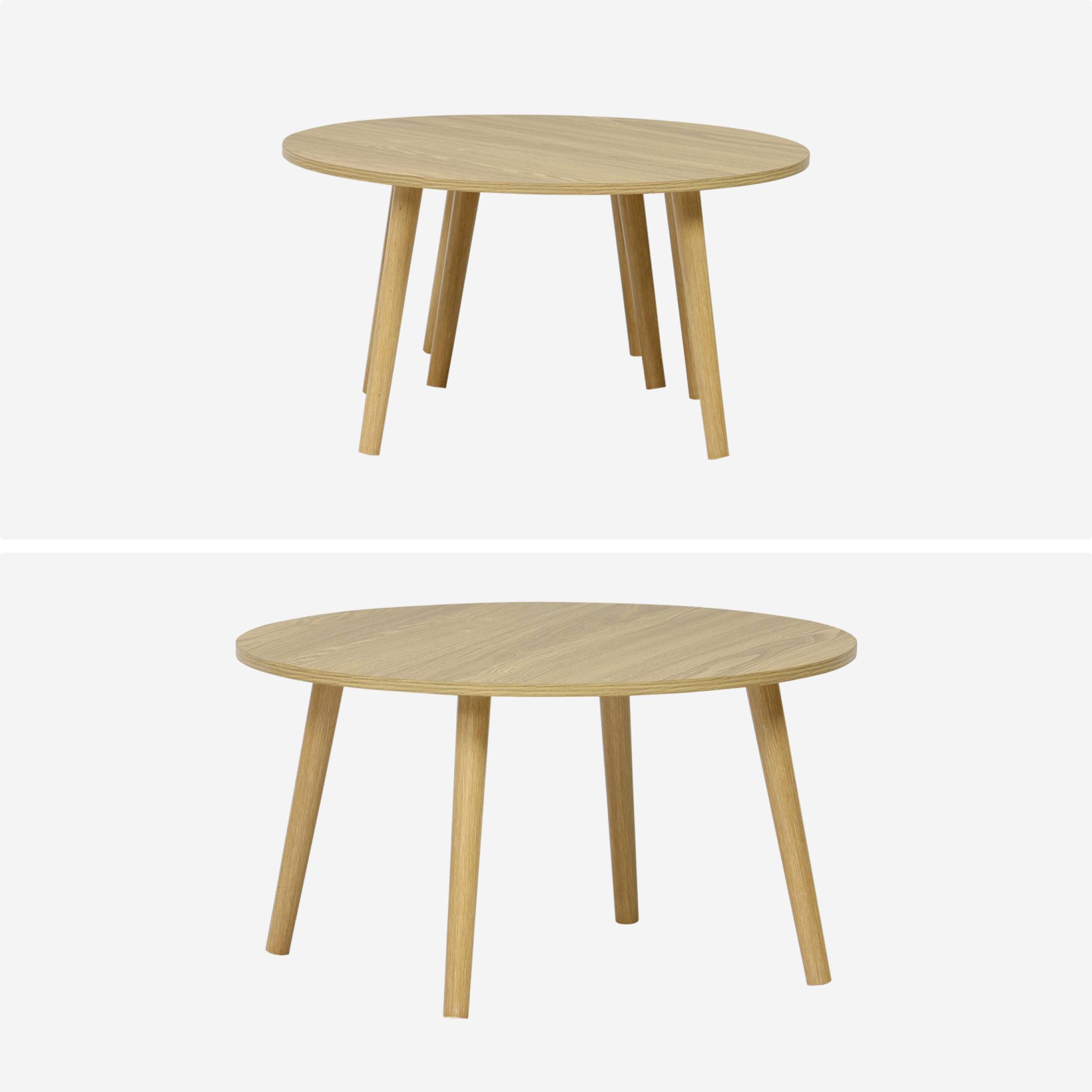 Lot de 2 tables basses rondes effet frêne Népal