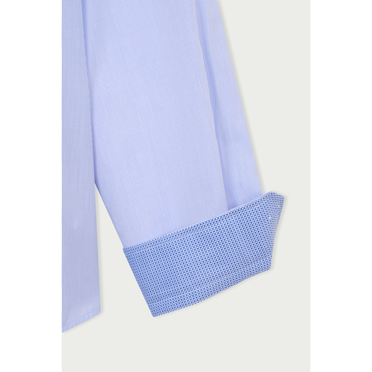 Camicia Uomo 2 Bottoni Button Down Slim Cotone Quadro Piccolo Bianco\Blu Inchiostro