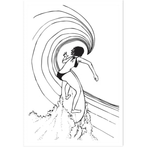 Poster surfeuse tube Affiche seule