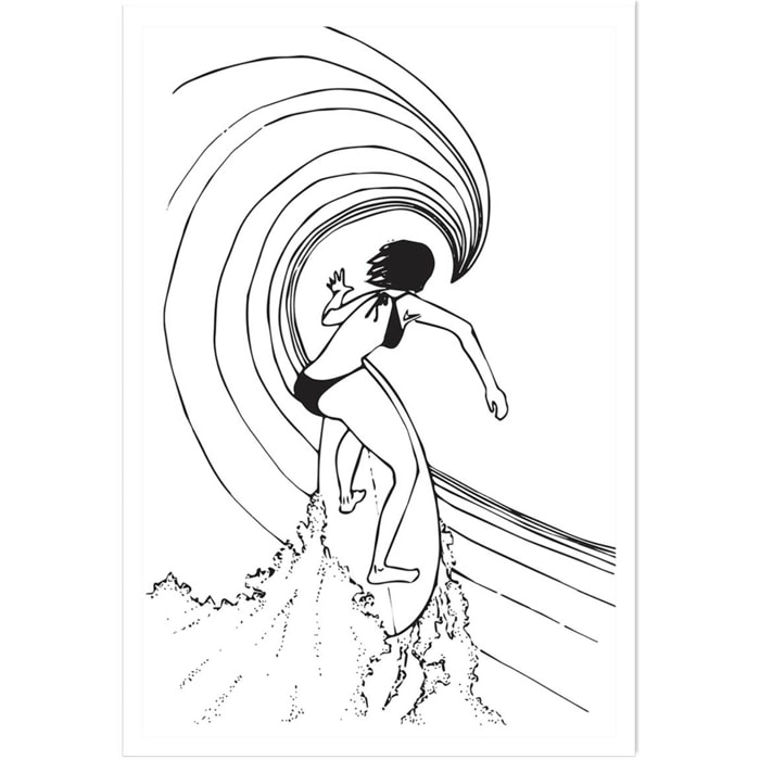 Poster surfeuse tube Affiche seule