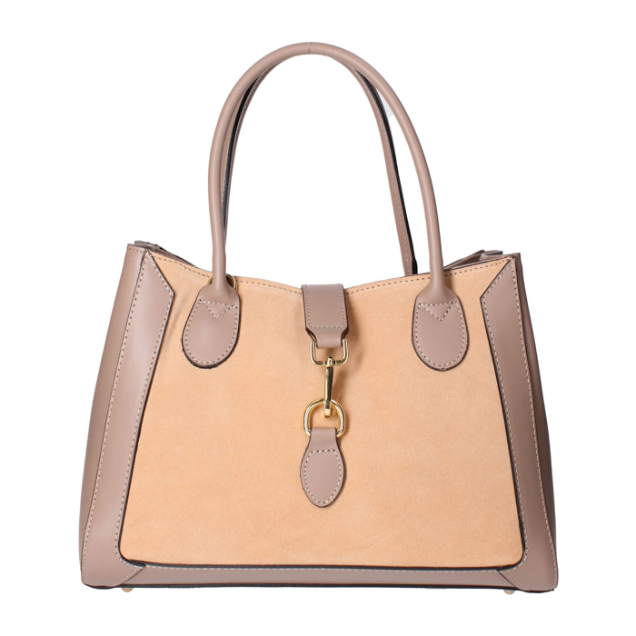 Borsa a mano Jordana da donna In Vera pelle Made in Italy 35x25,5x15 cm