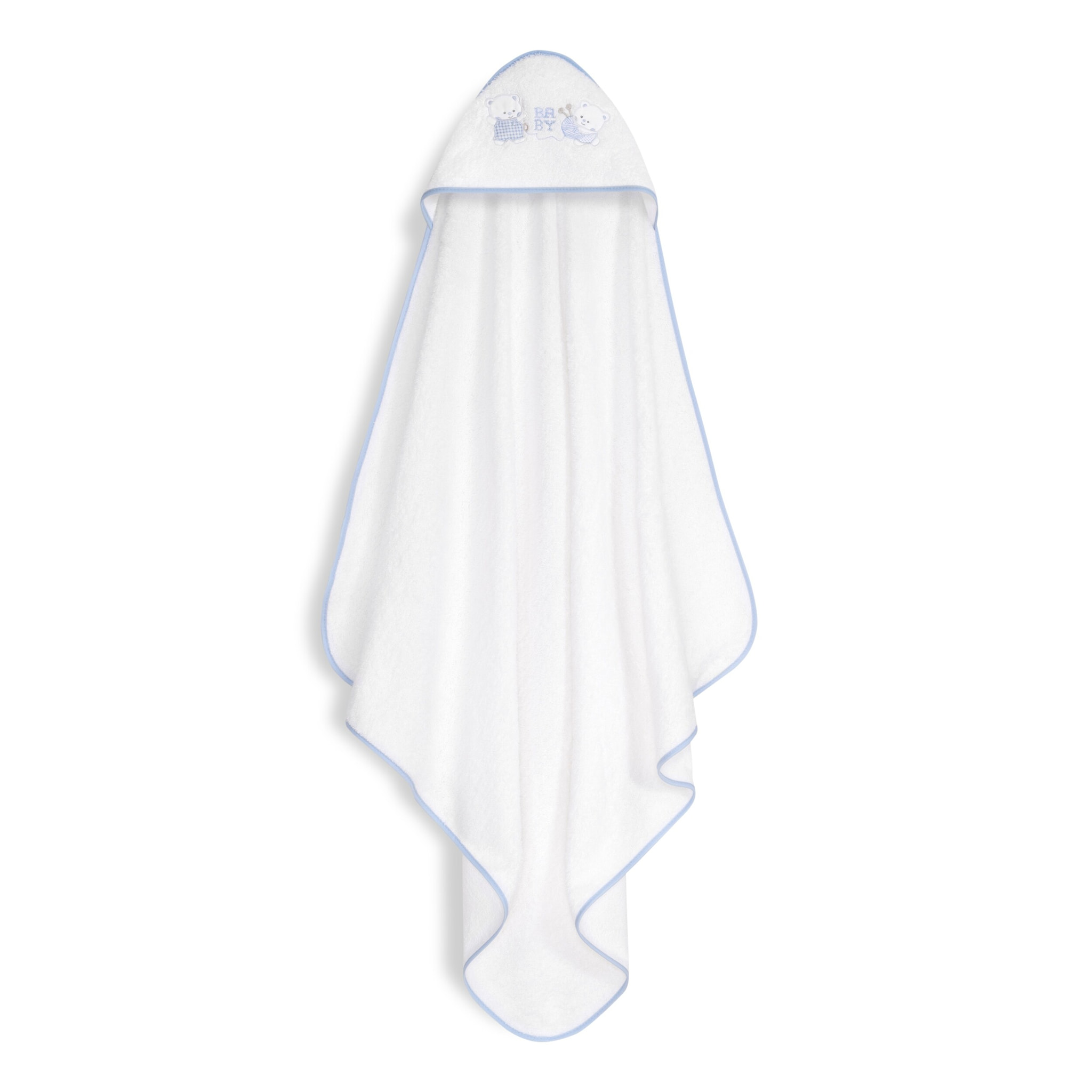 Capa Baño 1X1 Mod Ositos Baby Juguetones + Gorro Bco/Azul