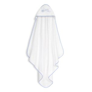 Capa Baño 1X1 Mod Ositos Baby Juguetones + Gorro Bco/Azul