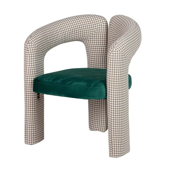 Silla Velvet Verde Beige Nova 66x61x76 Cm