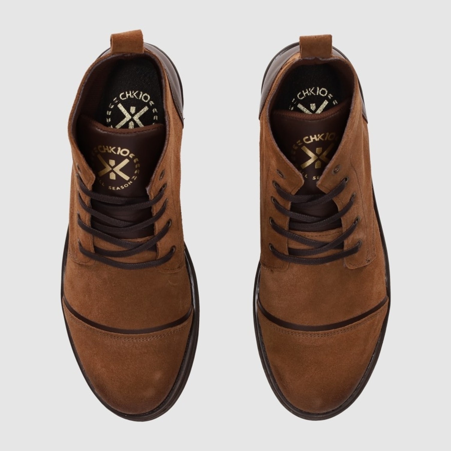 Botines de Serraje - Camel - Tacón: Bajo