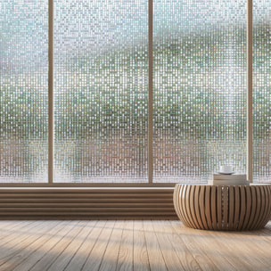 Rouleau occultant vitrostatique petits carreaux au mètre - Film Anti Regard Electrostatique Occultant Vitre Anti UV