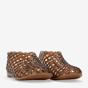 Bailarinas de goma marrones con malla