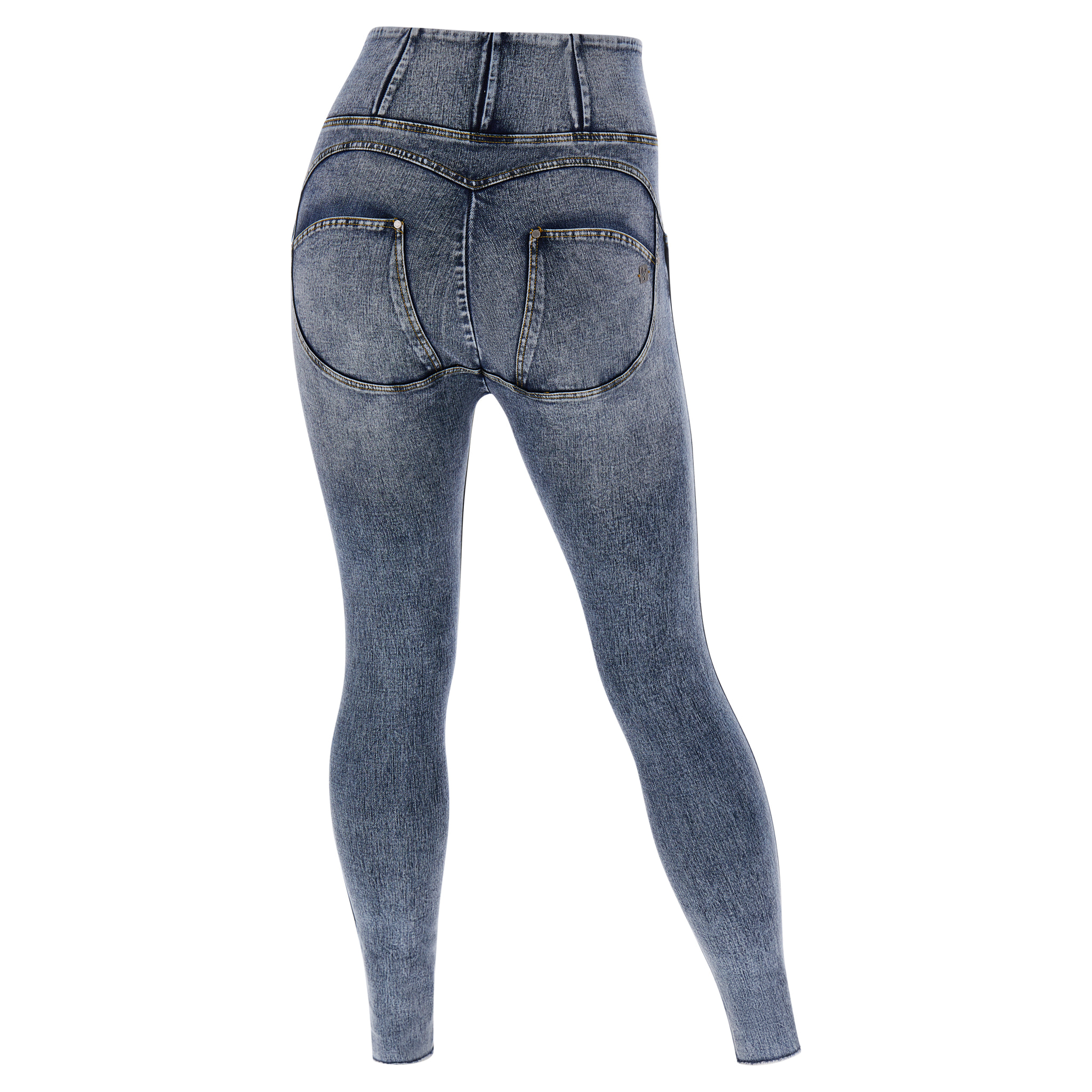 Jeans push up WR.UP® 7/8 curvy vita alta denim marble wash