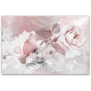Tableau floral rose en aquarelle douce Toile imprimée