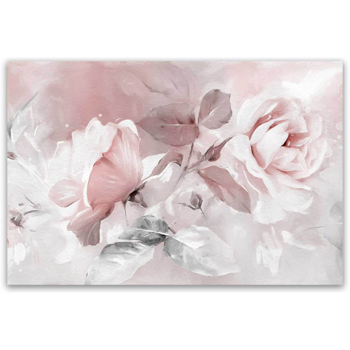 Tableau floral rose en aquarelle douce Toile imprimée
