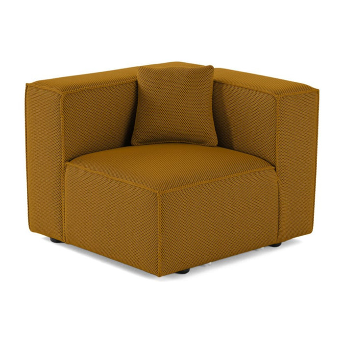 Arty - module d'assise gauche - en tissu mailles 3D - Jaune
