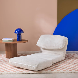 Chauffeuse matelas blanc cassé convertible velours côtelé grosse côte 1 place Cosy