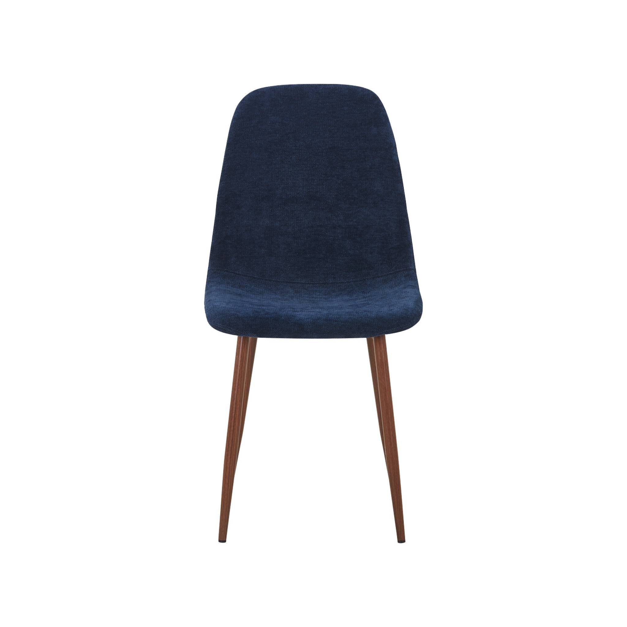 Chaise décor bois teinte noyer et tissu (lot de 4) VERA