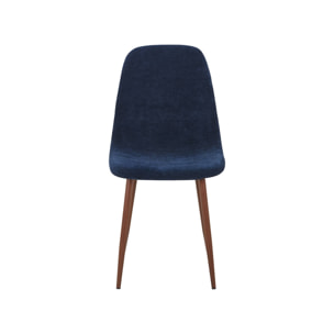 Chaise décor bois teinte noyer et tissu (lot de 4) VERA