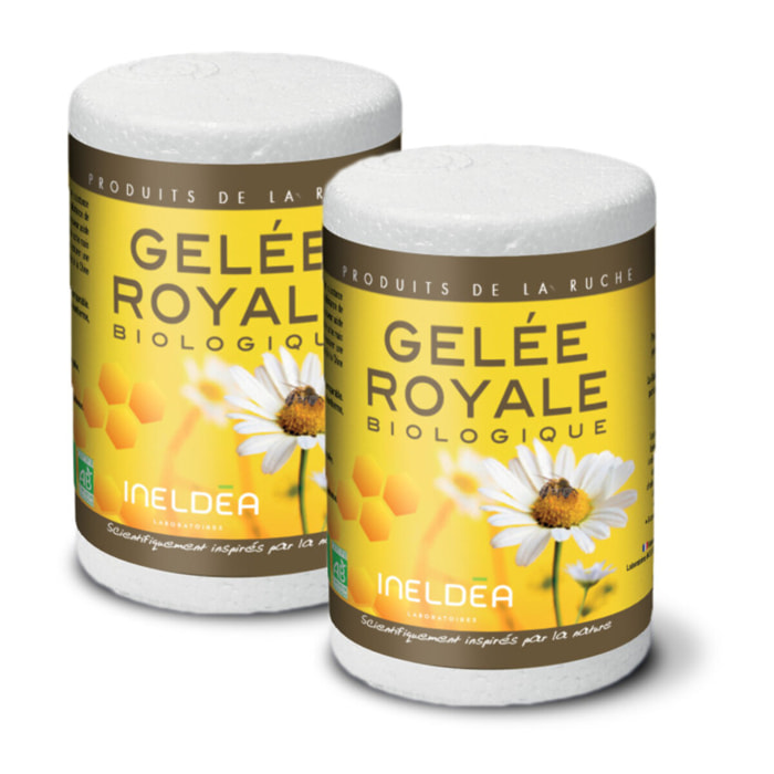 NUTRI EXPERT - Gelée Royale Bio Ecocert - 100% pure - Conditionnée en boîte isotherme sous atmosphère stérile - Renforce l'immunité - Réduit la fatigue - Lot de 2 produits