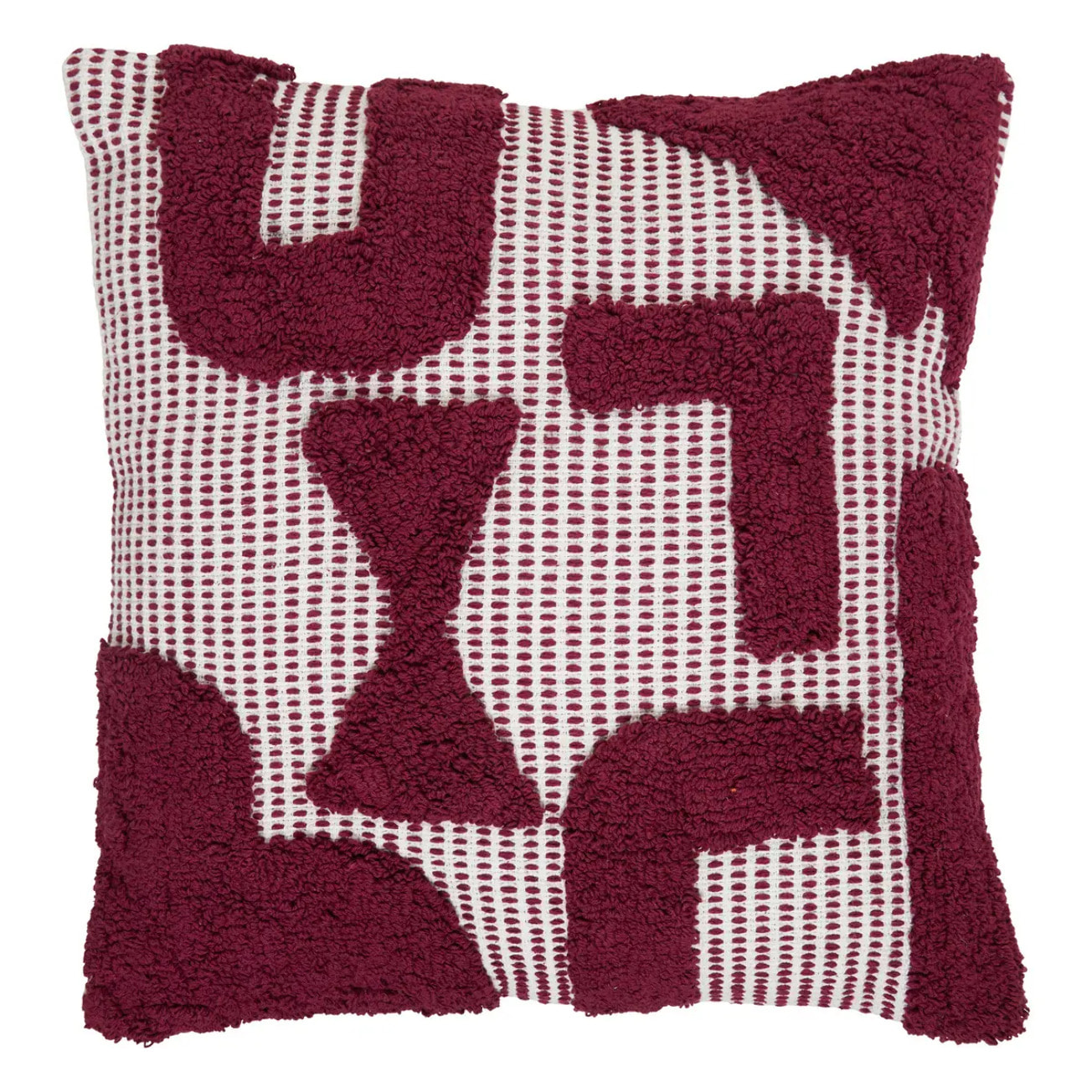 Coussin "Poppy" coton tufté violet 50x50cm