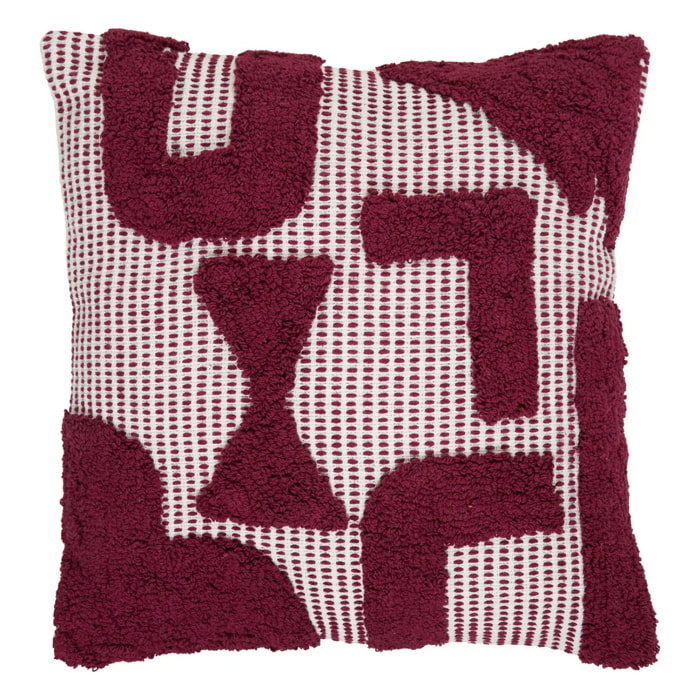 Coussin "Poppy" coton tufté violet 50x50cm