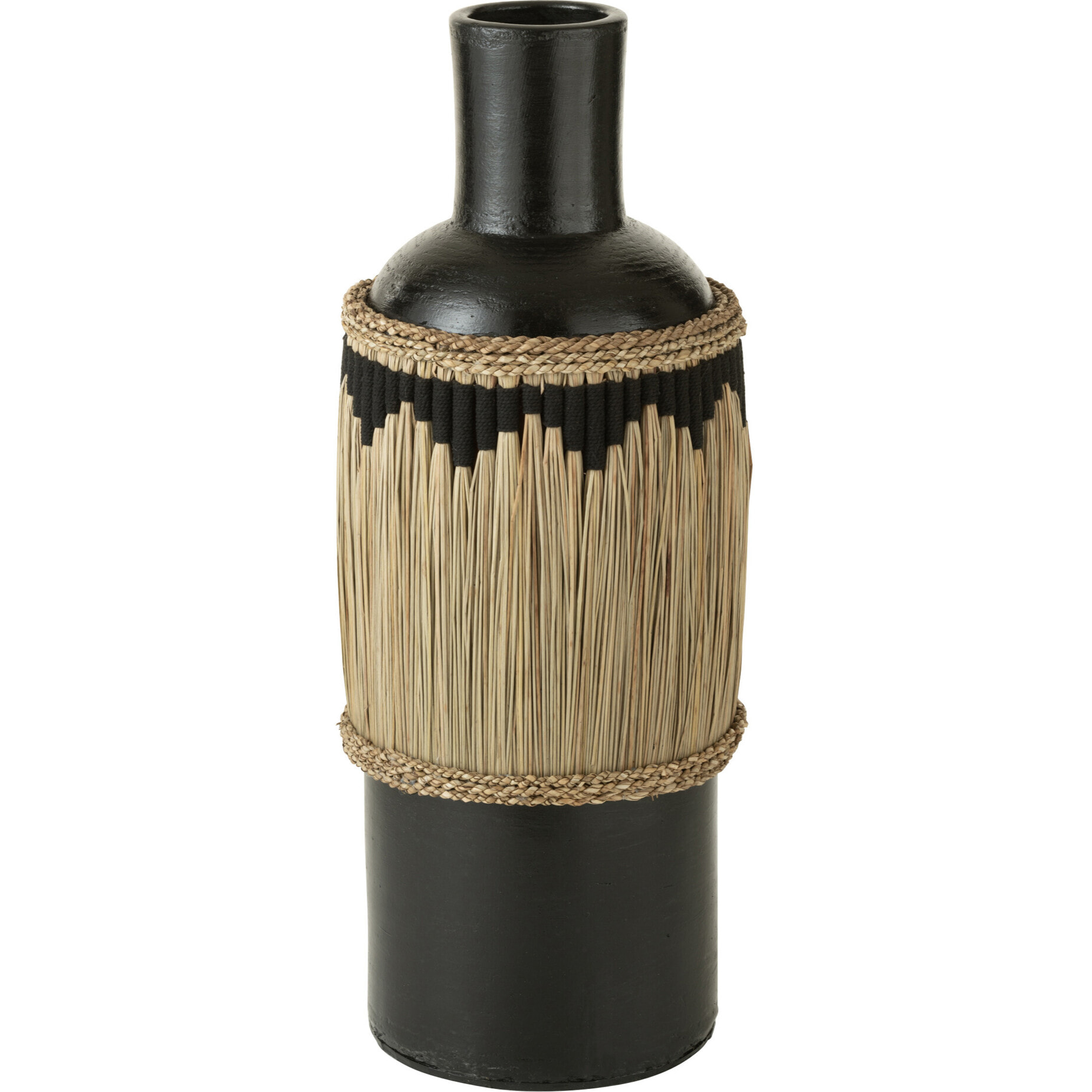 J-Line vase Motifs - terracotta/herbes - noir/naturel - 75 cm de hauteur
