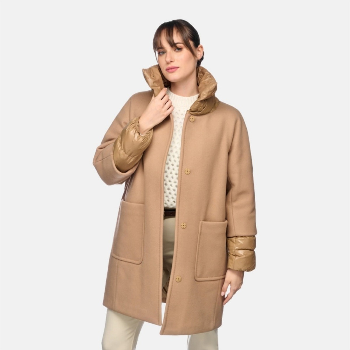 Abrigos Mujer de la marca GEOX  modelo W DIAMANTA Light Brown