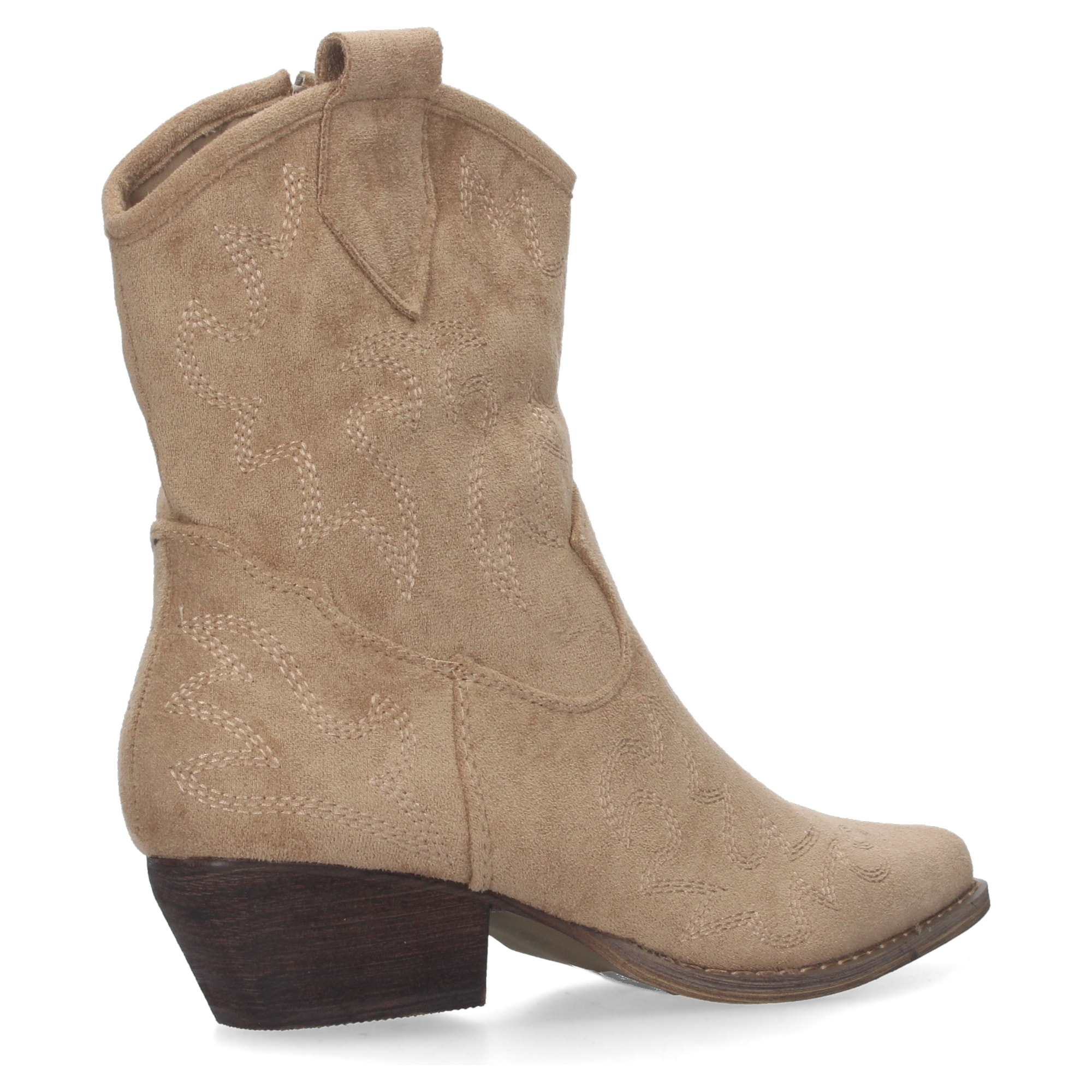 Botín de tacón bajo y cierre de cremallera