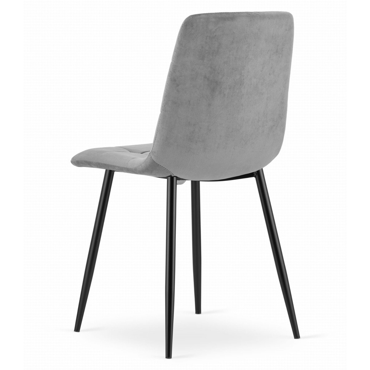 Sedia KARA in velluto grigio chiaro con gambe nere