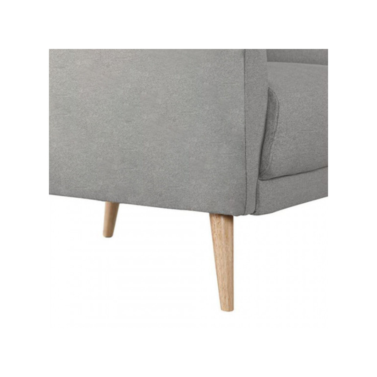 Fauteuil en tissu gris capitonné avec piètement en bois massif - SIENNA