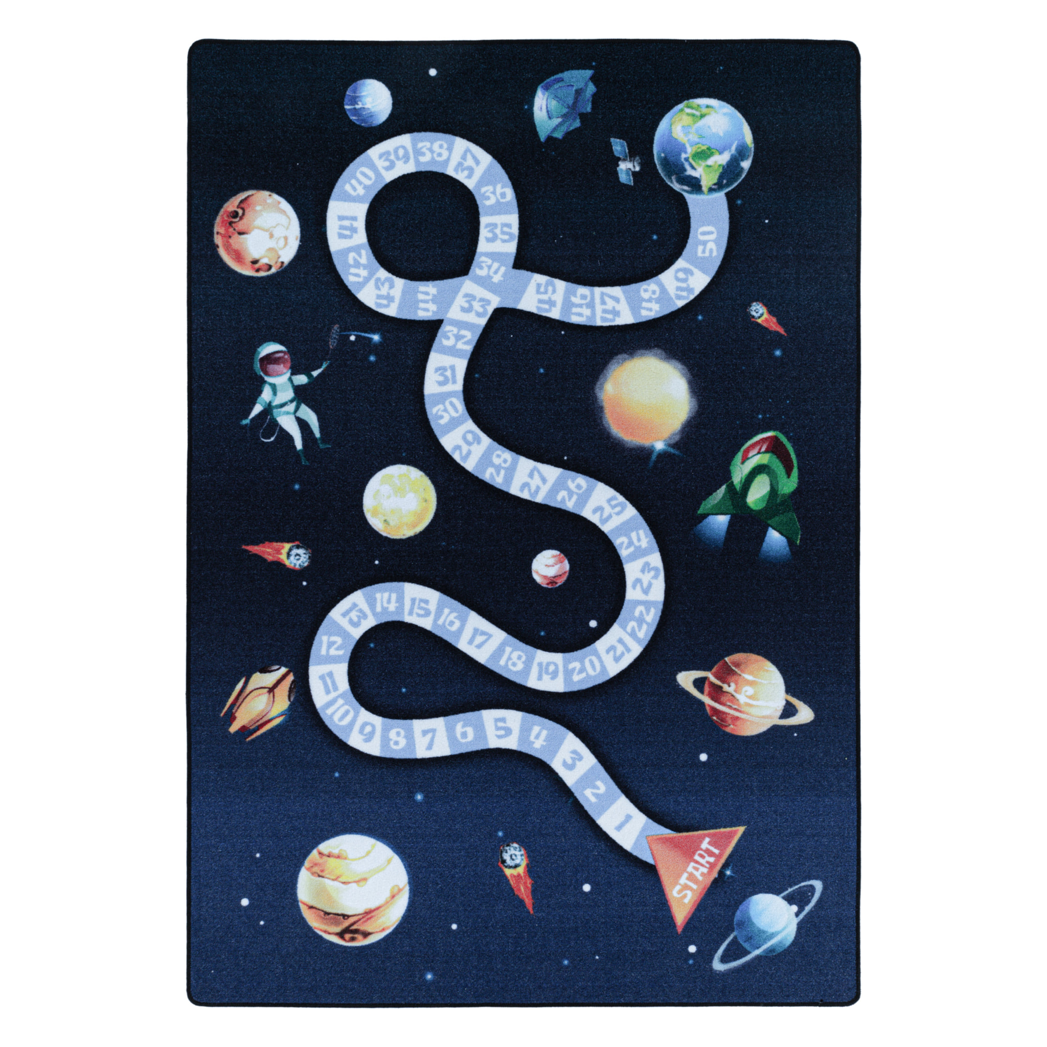 PLAY - Tapis enfant jeu de l'oie espace bleu - PLA2910BLE