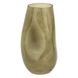 Vase verre Bravi vert kaki H28cm