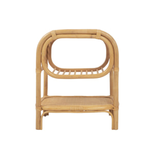 Lot de 2 tables de chevet rotin naturel courbé 1 étagère 1 niche L 40 x P 30 x H 50cm - Serang