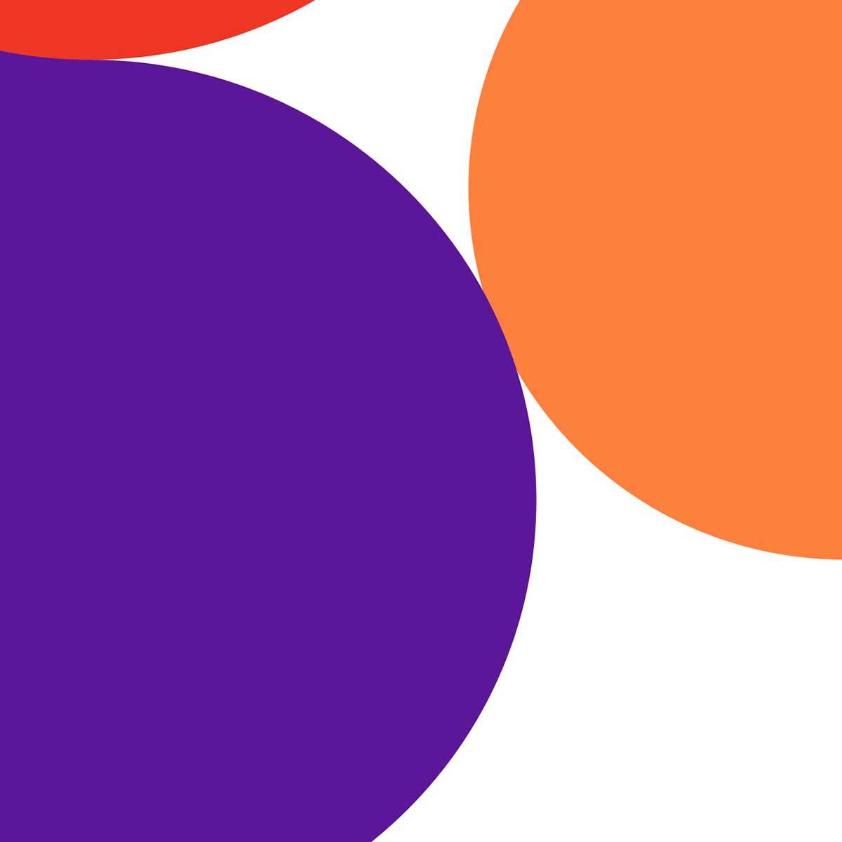 Affiche encadrée géométrique cercles violet orange Affiche + cadre en métal - Noir