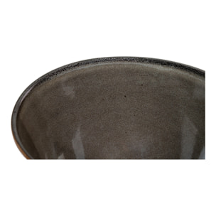 Set 4 Ciotole Selma in Gres Grigio e Marrone — Ø15×9 cm