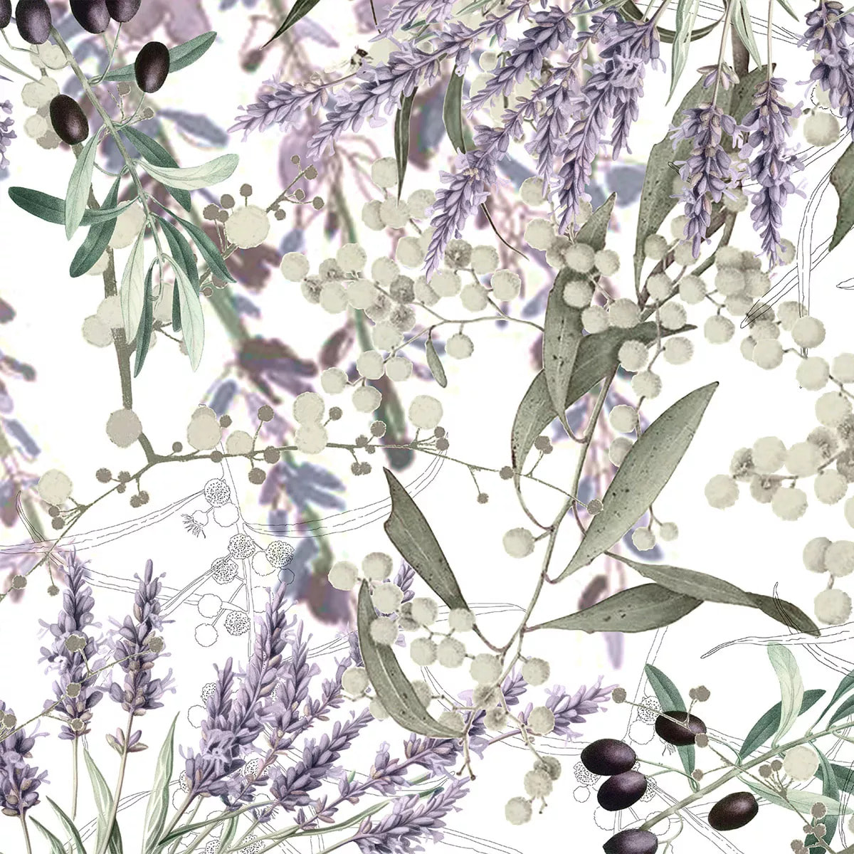 Serviette Parfum de lavande mauve lavé