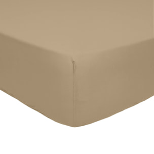 Drap housse 2 personnes percale de coton lin