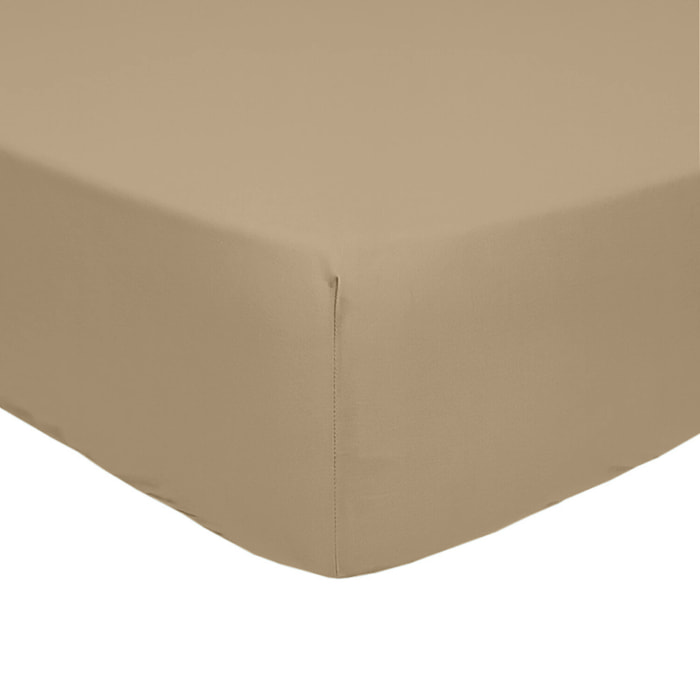 Drap housse 2 personnes percale de coton lin