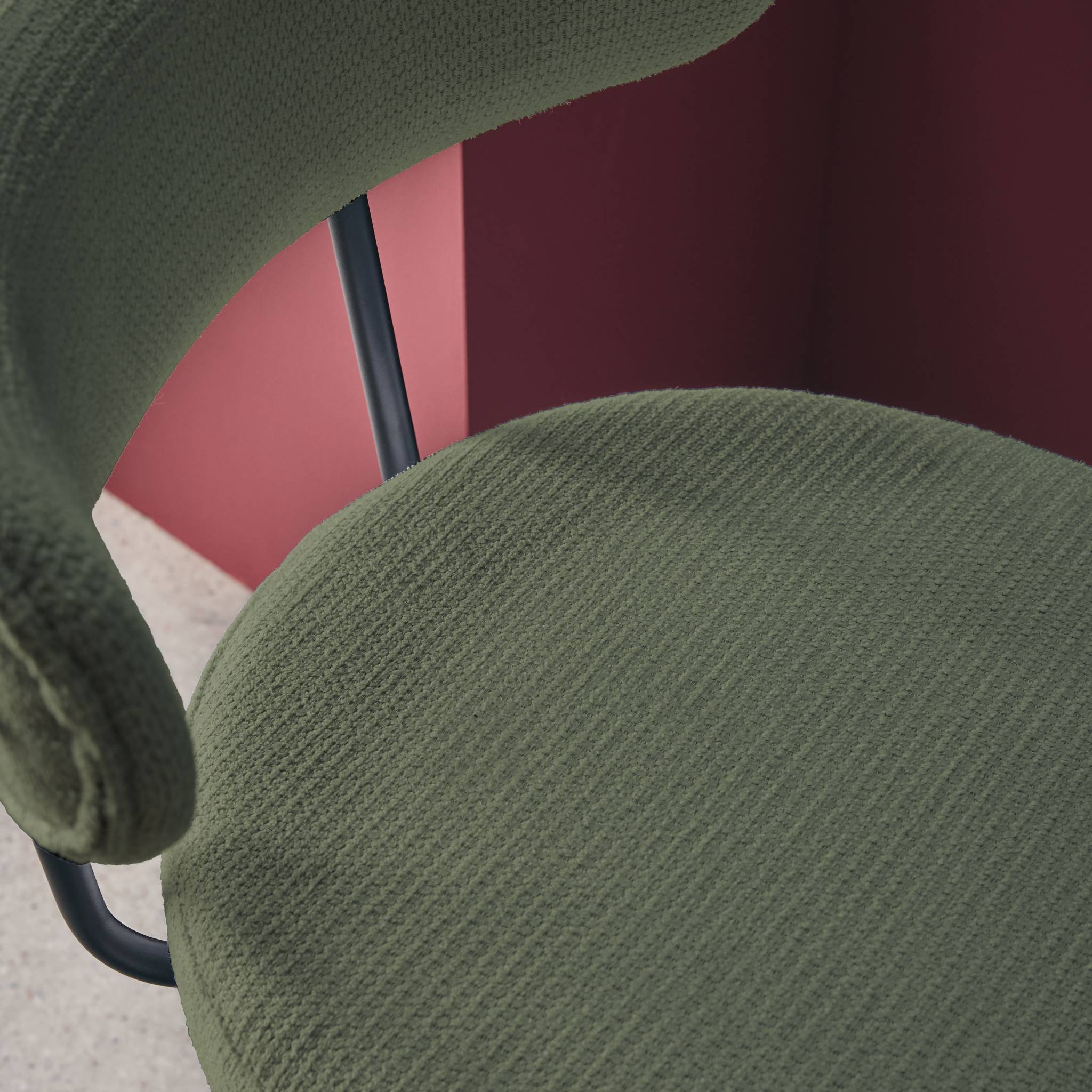 Tabouret de bar assise rotative métal et tissu 66cm (lot de 2) IRIS