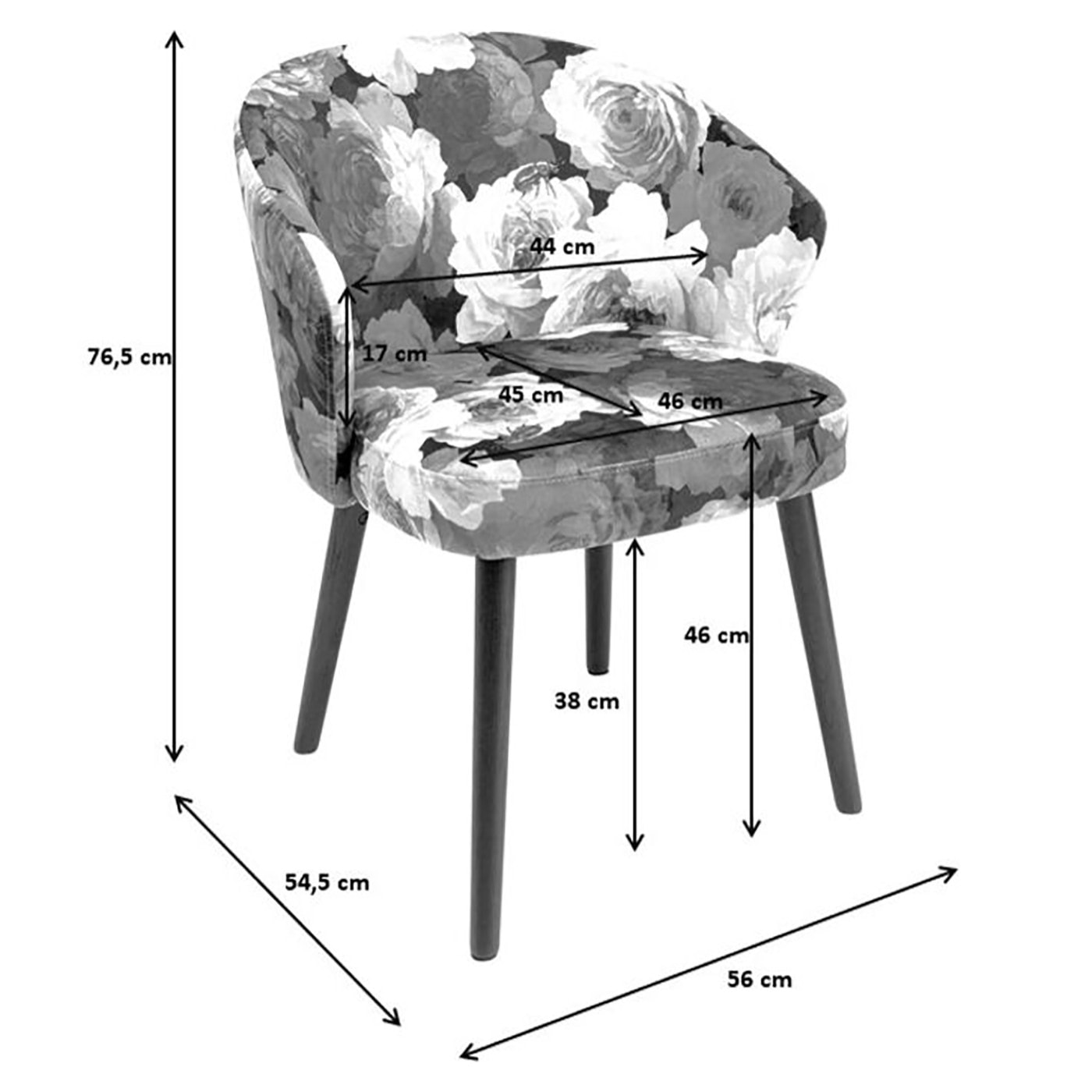 Chaise avec accoudoirs Pivoines jaunes Kare Design