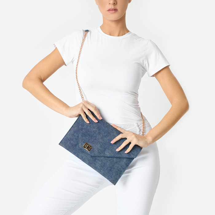 Pochette donna jeans in tessuto