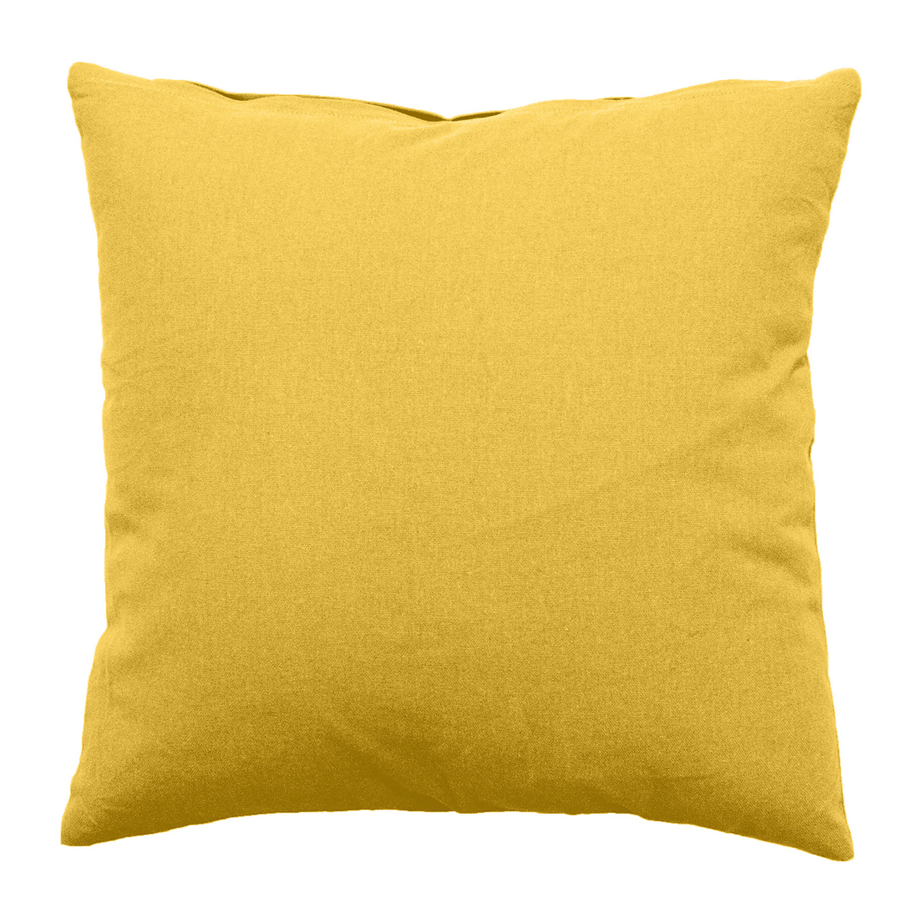 Coussin déhoussable uni en coton - Jaune