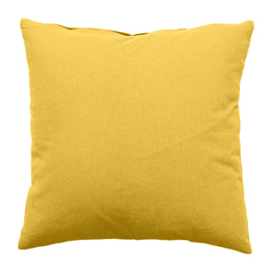 Coussin déhoussable uni en coton - Jaune