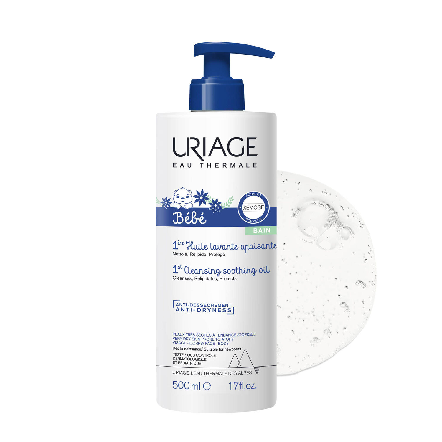 Bébé - 1ère Huile Lavante Apaisante - Nettoie, Relipide & Protège 500 ml