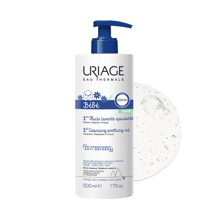 Bébé - 1ère Huile Lavante Apaisante - Nettoie, Relipide & Protège 500 ml